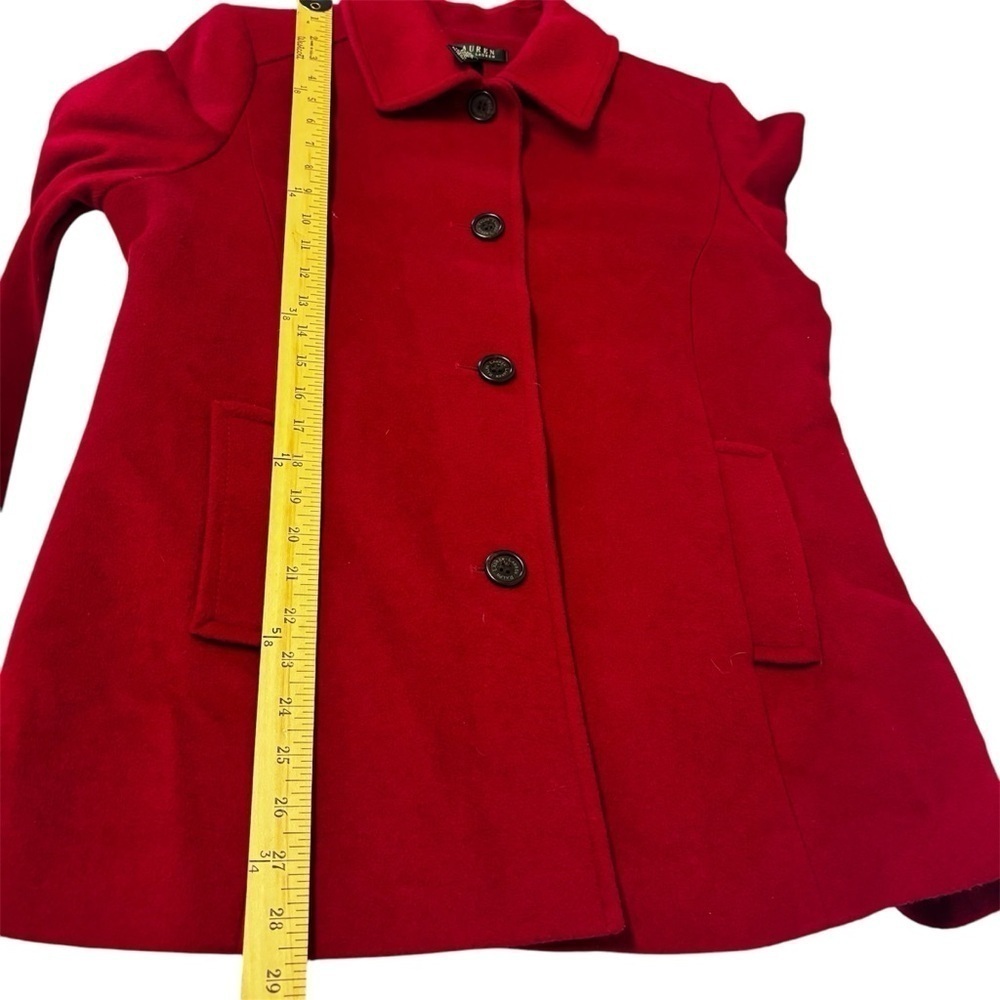Lauren Ralph Lauren Wool Blend Coat Jacket Red Women’s Size 12 - Picture 15 of 16